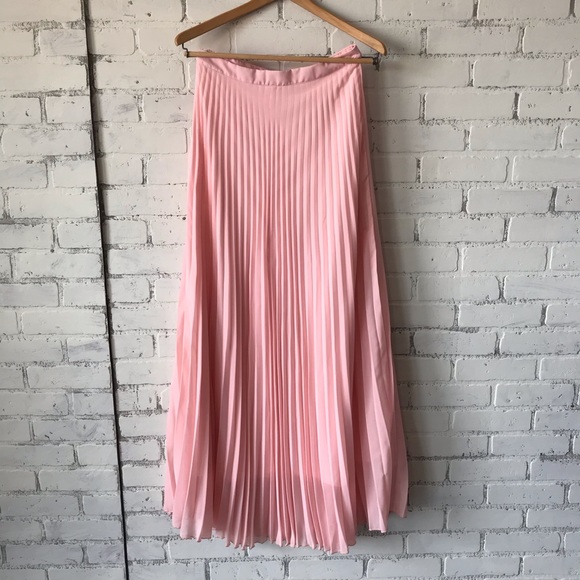 NYMPHE Dresses & Skirts - Nymphe Pleated Long Maxi Skirt Pink Sz Medium